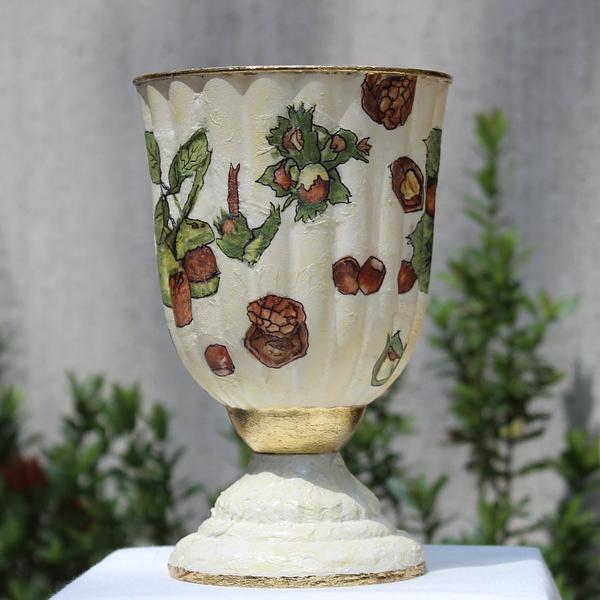 Copa Ornamental Decoupage Botanico