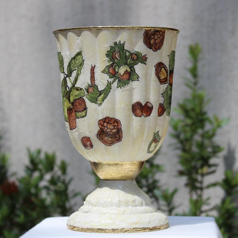 Copa Ornamental Decoupage Botanico